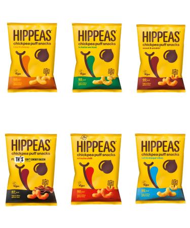 Hippeas Puffs Crisps Gluten Free Pick N Mix | Choose From 4 from 6 Flavours | Sweet & Smokin Herbs We Trust Take it Cheesy Salt & Vinegar Sriracha - Pack of 8 X 22g (2 of Each) 22 g (Pack of 8)