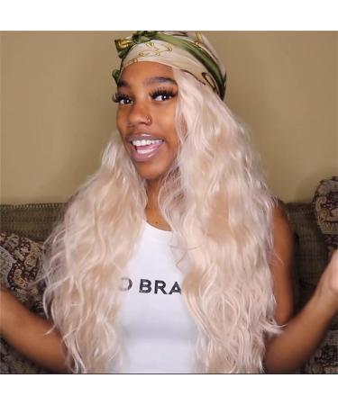 SAPPHIREWIGS 24 Long Rose Gold Blonde Curly Synthetic Lace Front Wig - Heat Resistant for Daily Makeup and Wedding Parties - Buy Online on GoSupps.com
