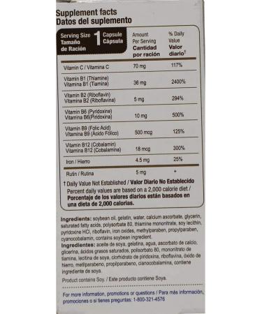 Bedoyecta Multivitamin Capsules with B12 and Folic Acid - 60 ct - Buy Online on GoSupps.com