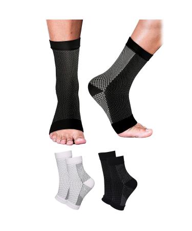 Soothe Relief Compression Socks Comprex Ankle Compression Socks Soothe Relief Socks for Neuropathy Pain Medium White