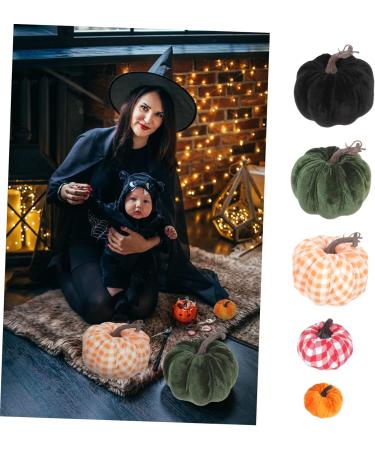 FUNOMOCYA 5pcs Artificial Pumpkin Decor Ornament Fake Pumpkin Photo Prop Simulated Pumpkin Lifelike Pumpkin Simulation Pumpkin Plaid Cloth Halloween Assorted Color 13x13cm - Buy Online on GoSupps.com