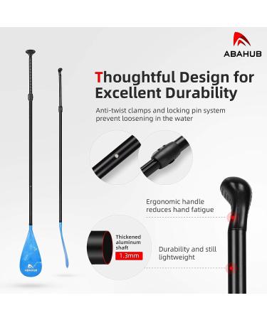 Abahub SUP Paddle - 3 Piece Adjustable Lightweight Stand-up Paddle Oars | Aluminum Alloy Shaft | 68-84 Inch | Blue Print Design - Buy Online on GoSupps.com
