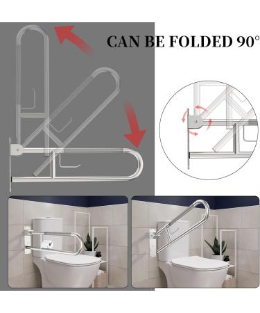 Toilet Grab Bar 30.3 Inch Munzong Brushed Nickel Anti-Slip Support Rail U Shaped Flip-Up Grab Bar with Paper Holder Stainless Steel Knurled Handicap Safety Handrails for Disabled Elderly Pregnant 30.3IN Brushed Nickel - Buy Online on GoSupps.com