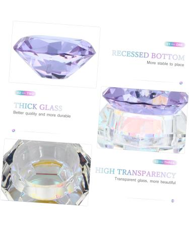 Beavorty nail art crystal cup cosmetics glass jars nail polish glass cup crystal glass cup nail art glass jar lipstick glass jar cream glass jar manicure purple big diamond 6.5x8cm Purple - Buy Online on GoSupps.com