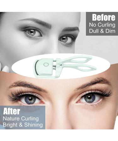 Heated Eyelash Curler - Rechargeable Electric Curler with 2 Heating Modes for Natural Long-Lasting Curls - Handheld Portable Quick Pre Heat - Green - Buy Online on GoSupps.com
