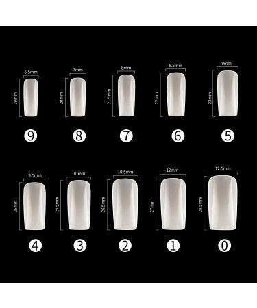 500PCS Full Cover Acrylic False Nail Tips Set with Case - Natural | Nail Art Salons and Home DIY - Buy Online on GoSupps.com