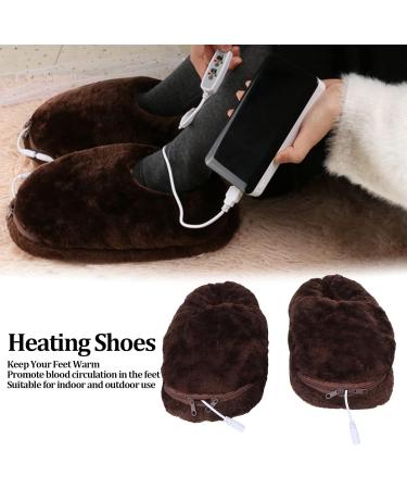 Buy Electrically Heated Foot Warmer Slippers for Men & Women - Adjustable Temperature Plush Heating Shoes for Desk Use | Winter Comfort - Buy Online on GoSupps.com
