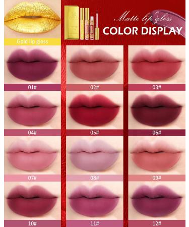Buy Matte Liquid Lipstick Kit - 3 Dark Red Plum Shades | Long-Lasting Waterproof Lip Stain & Gloss | Perfect Makeup Gift for Women | Set 04 - Buy Online on GoSupps.com