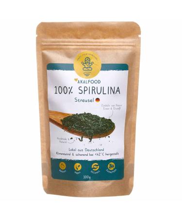 100% algae German Spirulina Strussel I ecological vital substances raw food gluten -free vegan diet full of nutrients pure natural product from German cultivation without additives (100g) Stray 100 g (1 Pack)