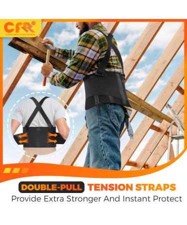 CFR Back Brace Support with Suspenders - Lumbar Support Belt for Men & Women Removable Pad for Back Pain Relief - Heavy Lifting 2X-Large XX-Large - Buy Online on GoSupps.com