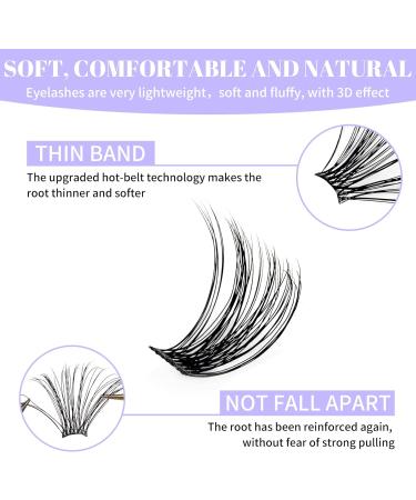 Curl Cluster Lashes C3+C9 0.07mm 12-16mm Mixed DIY Extensions | Reusable Soft Wispy Clusters | Wide Stem Individual Eyelash Clusters - Buy Online on GoSupps.com