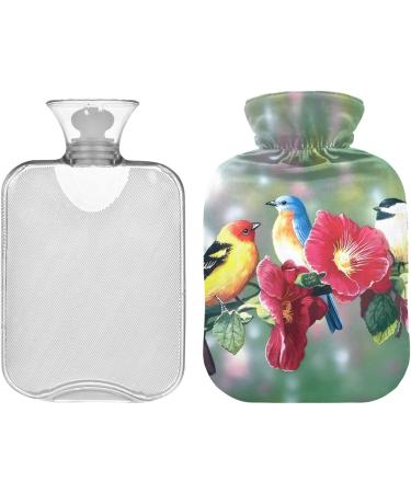 Naanle Flowers & Birds Heat Bottle | 1L Transparent Hot Water Bottle for Pain Relief | Hand & Foot Heating Bags | International Shipping Available - Buy Online on GoSupps.com