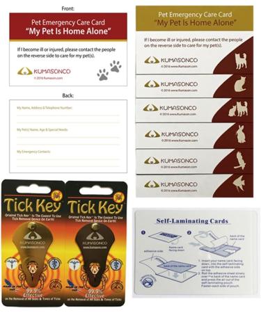 Pet Emergency Card with Self Laminating Pouch and Tick Remover Key Rabbit - Buy Online on GoSupps.com