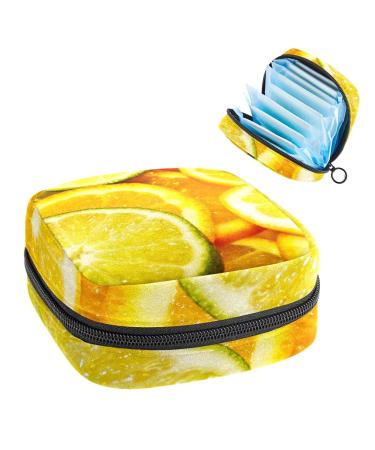 GIAPB Period Bag Sanitary Napkin Storage Bag Period Pouch Travel Makeup Bag Fruit Pattern Color3057