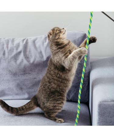 Simarro Interactive Cat Stick Toys - 3PC Colorful Bite-Proof Rope Wands for Kitten Training & Exercise | Teasing & Playful Fun - Buy Online on GoSupps.com