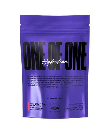 ONE of ONE Hydration Electrolyte Powder Fast-Acting Hydration with Science-Backed Electrolytes, Essential Minerals & Vitamins Zero Sugar, Vegan, Gluten-Free Watermelon Flavor, 30 Servings