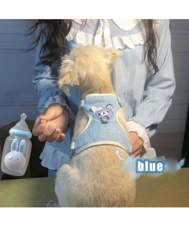 MSTECO Adjustable Rabbit Dishes & Leash Set for Small Pets | Soft Outdoor Kit for Dwarf Rabbits Hamsters & Cats (S Blue Pink) - Buy Online on GoSupps.com