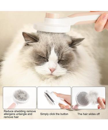 AUBERRY Self Cleaning Slicker Brush for Long & Short Hair Pets - Removes Loose Undercoat, Mats, Tangles - Skin Friendly - Dog & Cat Grooming Brush (Pink) - Buy Online on GoSupps.com