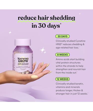 Lemme Grow Hair Growth Supplement for Women Clinically Proven Keratin Complex for Visibly Thicker Hair and Scalp Coverage Reduced Shedding Nourish Thinning Hair - 1 Month Supply - Buy Online on GoSupps.com