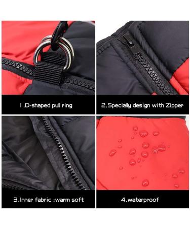 Buy Waterproof Winter Dog Coat for Small & Medium Dogs | Warm Windproof Jacket with D-Ring - Red - Buy Online on GoSupps.com