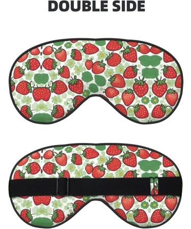 Strawberry Pattern Unisex Sleep Eye Mask - Soft Comfort Shade for Travel Yoga & Shift Work - Black - Buy Online on GoSupps.com