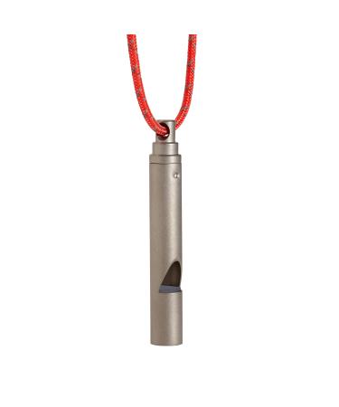 Vargo Titanium Emergency Whistle | 100+ Decibel Pealess Whistle, Ultralight .1 oz. (3 Grams) | Backpacking Survival Whistle with Reflective Lanyard | Hiking, Outdoors, Emergency Kit T-416