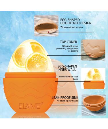 Buy Ice Roller & Silicone Egg Shape Ice Mold - Soothing Face Massager for Puffy Eyes & Skin Tightening - Reusable Facial Treatment Tool (Orange - Buy Online on GoSupps.com