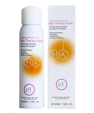 HF Skin Therapy Spritz Hydrating Facial Mist with Hyaluronic Acid Soothing Calming All Natural Plant Based Face Spray - Moisturising Anti-Ageing Cooling Relief for Hot Flushes Night Sweats