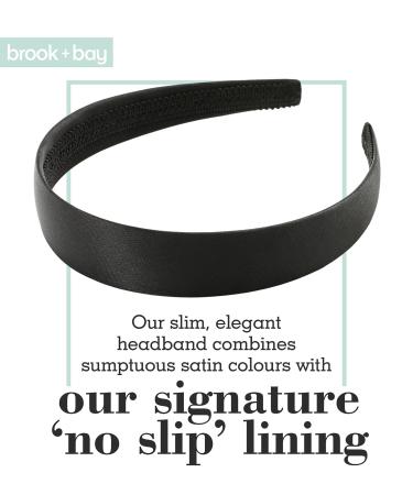 Brook + Bay Satin Headband for Women - Stylish 1 Inch Black Headband for Girls - Buy Online on GoSupps.com