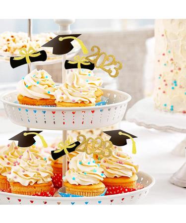 48pcs 2023 Graduation Cupcake Toppers Baking Decoration Exquisite Grad Cap Set Food Appetizer Picks For Graduation Party Graduation Toppers - Buy Online on GoSupps.com