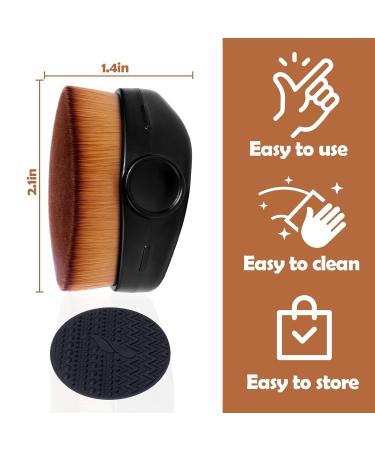 Self Tanner Brush with Silicone Cleaning Pad - Kabuki Tanning Brush for Face & Body Sunless Tanner Blending Applicator - Black 1PCS - Buy Online on GoSupps.com