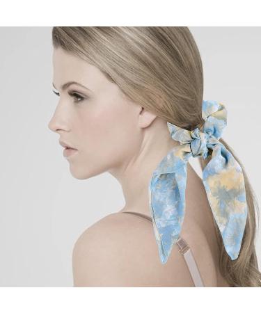 Cutewing Hair Scrunchies Scarf Set - 6PCS Ponytail Ties with Chiffon Scarf Design for Women and Girls - Buy Online on GoSupps.com