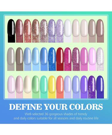 NKOOE 36 Colors Acrylic Nail Powder Set (10g/0.35oz Jars) - Fast Drying, Odorless, Non-Toxic, Easy-to-Blend | Ideal for DIY Nail Art & Salon Pros | Perfect Gift for Nail Enthusiasts - Buy Online on GoSupps.com