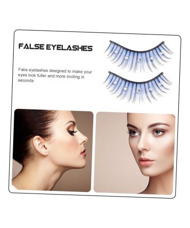 FRCOLOR 5 Pairs Handmade Eye Lashes - Soft Thick Reusable Black False Eyelashes with Color Fiber Rhinestones for Cosplay - 5D Artificial Eyelashes (Pack of 1 - Buy Online on GoSupps.com