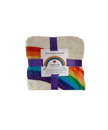 Catrageous Pet Memorial Blanket - Over The Rainbow Bridge Bereavement Gift for Dog or Cat Loss - with Comforting Heartfelt Sentiment and Colorful Pawprints