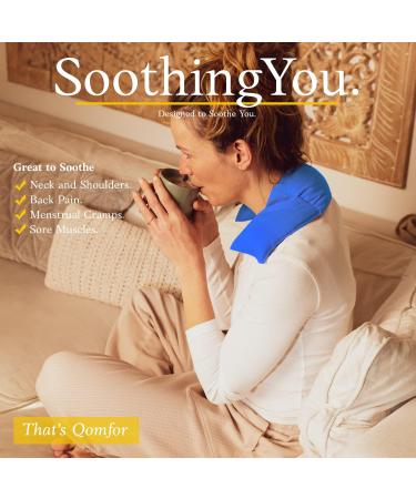 Wheat Bag for Pain Relief - Large Soothing Heat Pack Microwavable - Wheat and Lavender - Heated Neck Warmer for Neck and Shoulders Period Pain Relief and Back Pain - Comfortable Blue - Buy Online on GoSupps.com