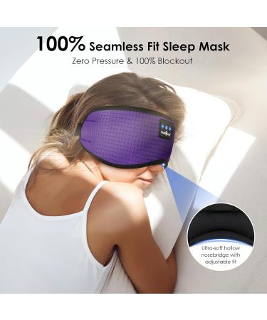 Musicozy Bluetooth Sleep Mask Headphones V5.3 - Adjustable, Breathable, Comfortable - Purple - Buy Online on GoSupps.com