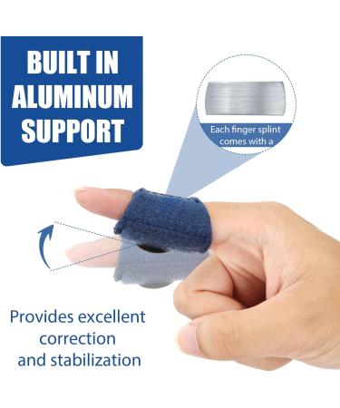 SAVITA 8pcs Finger Protector Splints - Comfortable Soft Fabric Finger Sleeves & Brace for Broken Finger Protection - International Shipping Available - Buy Online on GoSupps.com