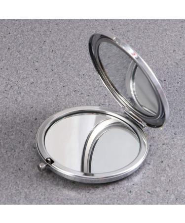 LALAFINA Women's Bling Compact Mirror - Double-Sided Rhinestone Makeup Mirror for Travel and Daily Use | White Round Folding Cosmetic Mirror - Buy Online on GoSupps.com