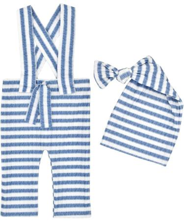 Ruspela Newborn Baby Photography Prop Outfit Set | Suspender Pants with Straps & Knotted Hat | For Babies 0-30 Days - Buy Online on GoSupps.com