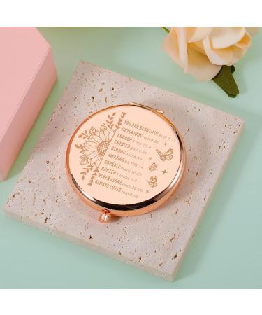 Inspirational Religious Pocket Makeup Mirror - Christian Gift for Women with Bible Verse - Perfect for Baptism, Graduation, Christmas, Birthday - Sister & Friends - Buy Online on GoSupps.com
