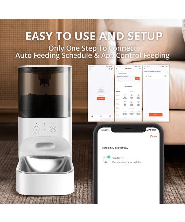 APP-Controlled Automatic Cat Feeder with Stainless Steel Dispenser - 4L Capacity, 10 Meals a Day, 20 Portions, Voice Recorder - White - Buy Online on GoSupps.com