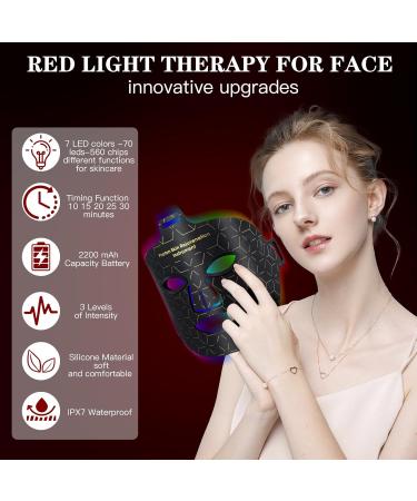 LED Light Therapy Mask - 7 Colors Near Infrared Face Device for Home & Travel Skincare - Buy Online on GoSupps.com