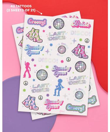 XO Fetti Last Disco Temporary Tattoos - 42 Glitter Styles | Bachelorette Party Decor & Bridal Shower Supplies - Buy Online on GoSupps.com