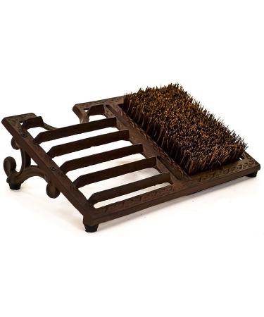 Garden Mile Rustic 3-in-1 Boot Scraper with Brush and Boot Jack | Cast Iron Ornate Footwear Cleaner for Indoor/Outdoor Use - Buy Online on GoSupps.com
