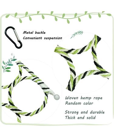 Bird Hemp Rope Net Swing Parrot Perch Climbing Ladder Hammock - Chew Toys for Parakeet Cage with Hooks - Ideal for Greys, Cockatoos, Cockatiels, Conures, Lovebirds, Canaries, and Macaws - 13.8 x 23.6 - Buy Online on GoSupps.com