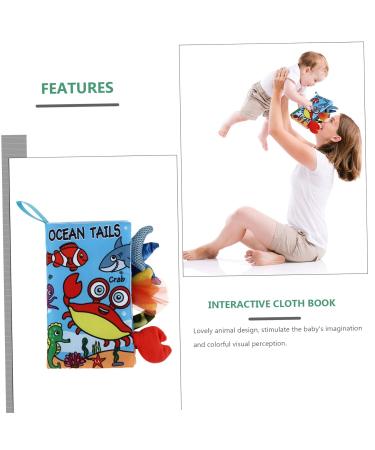 Ibasenice 4-Piece Soft Fabric Tail Towel Book Set for Toddlers | Early Education Animal Knowledge & Crackling Books | Peach Skin Baby Bath Books - Buy Online on GoSupps.com
