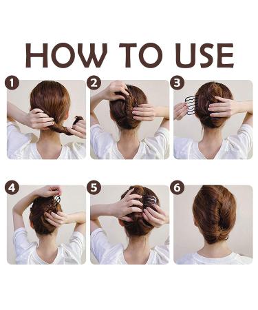 6 Pcs Vintage U Shape Hair Combs - Black | Hair Side Combs for French Twist - Hair Styling Tool for Women and Girls - Buy Online on GoSupps.com