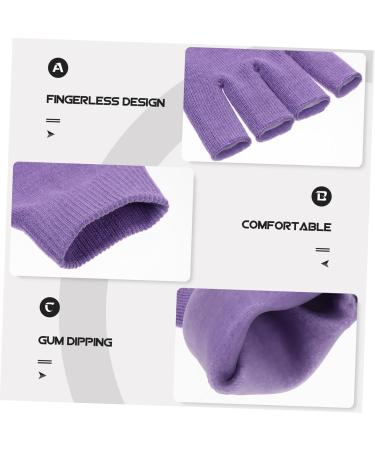 minkissy 1 Pair Gel Moisturizing Gloves Knitted Typing Gloves Fingerless Moisturizing Gloves Overnight Moisturizing Gloves Winter Gloves Men Silk Spa Moisturizing Socks Purple Dipping Miss - Buy Online on GoSupps.com