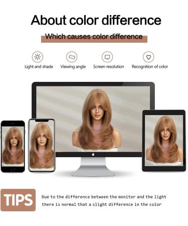 Esmee Long Straight Strawberry Blonde Wig | Layered Synthetic Hair with Fringe for Women - 20 Inch | Perfect for Daily Wear, Parties, and Cosplay - Buy Online on GoSupps.com